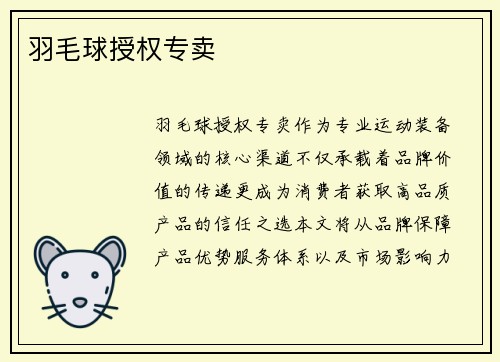 羽毛球授权专卖